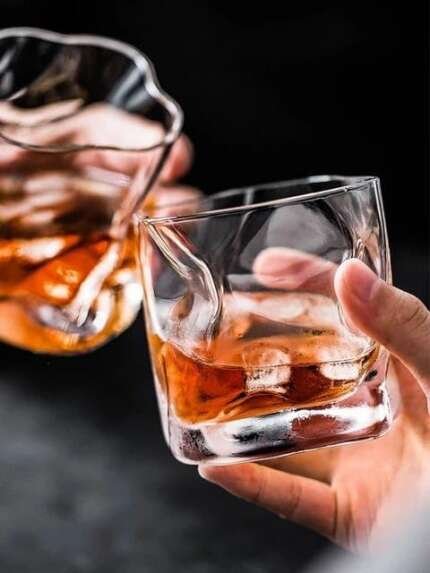 Modern Art Heavy Whisky Glass - Set Of 2